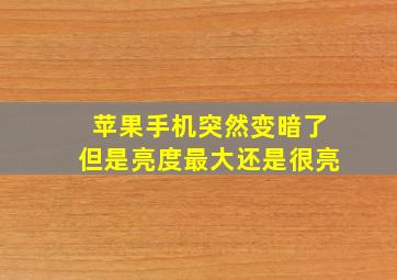 苹果手机突然变暗了但是亮度最大还是很亮