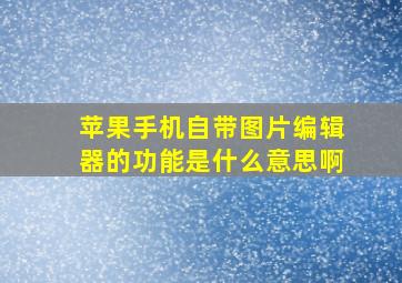 苹果手机自带图片编辑器的功能是什么意思啊