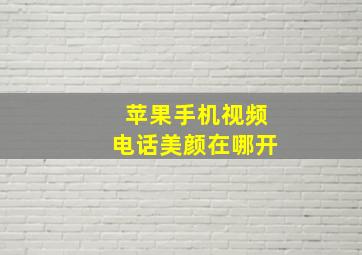 苹果手机视频电话美颜在哪开