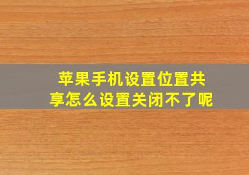 苹果手机设置位置共享怎么设置关闭不了呢