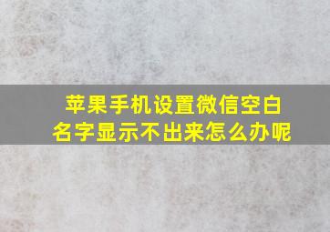 苹果手机设置微信空白名字显示不出来怎么办呢