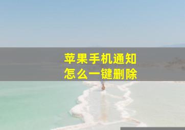 苹果手机通知怎么一键删除