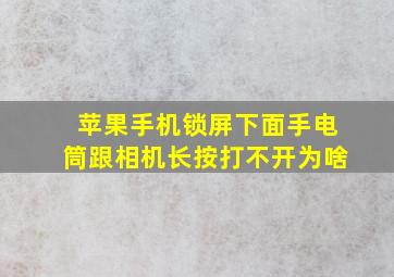 苹果手机锁屏下面手电筒跟相机长按打不开为啥