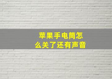 苹果手电筒怎么关了还有声音