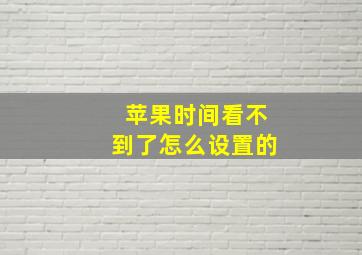 苹果时间看不到了怎么设置的