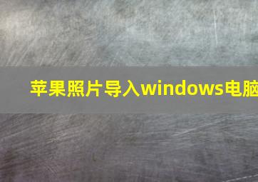 苹果照片导入windows电脑