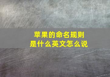 苹果的命名规则是什么英文怎么说