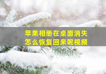 苹果相册在桌面消失怎么恢复回来呢视频