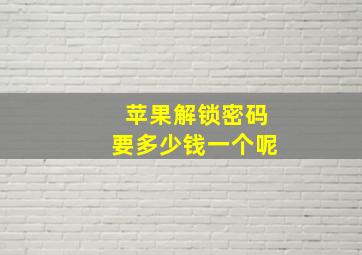 苹果解锁密码要多少钱一个呢