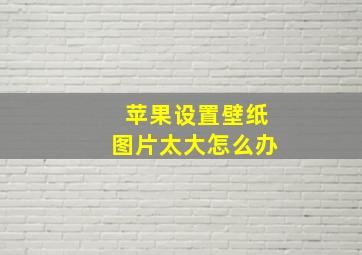 苹果设置壁纸图片太大怎么办