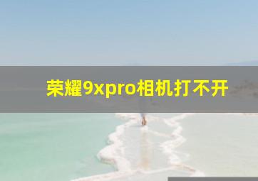 荣耀9xpro相机打不开