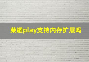 荣耀play支持内存扩展吗