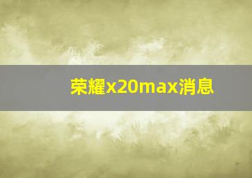 荣耀x20max消息