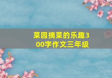 菜园摘菜的乐趣300字作文三年级