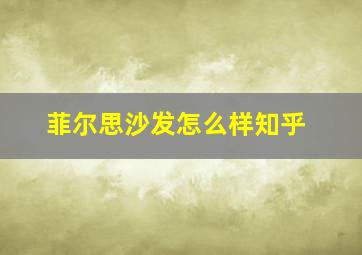 菲尔思沙发怎么样知乎