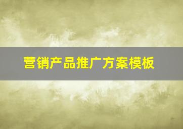 营销产品推广方案模板