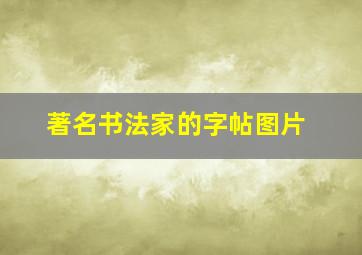 著名书法家的字帖图片