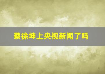 蔡徐坤上央视新闻了吗