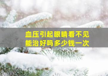 血压引起眼睛看不见能治好吗多少钱一次