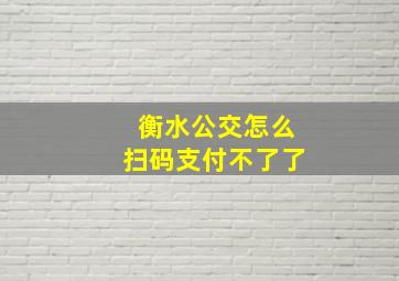 衡水公交怎么扫码支付不了了