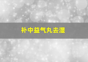 补中益气丸去湿