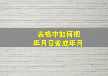 表格中如何把年月日变成年月