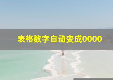 表格数字自动变成0000