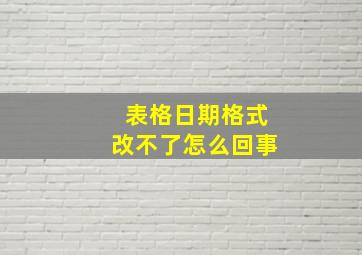 表格日期格式改不了怎么回事