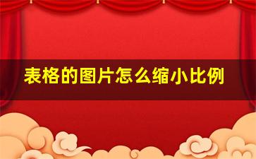 表格的图片怎么缩小比例