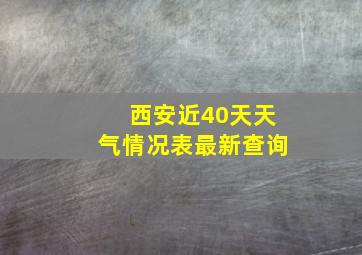 西安近40天天气情况表最新查询