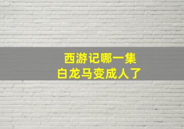 西游记哪一集白龙马变成人了