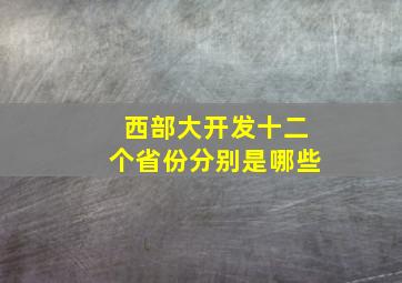 西部大开发十二个省份分别是哪些