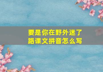 要是你在野外迷了路课文拼音怎么写