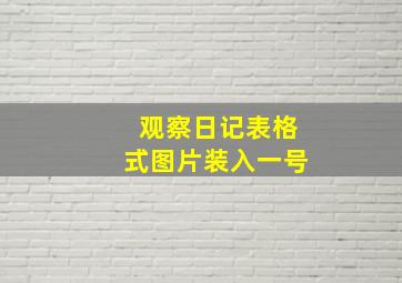 观察日记表格式图片装入一号