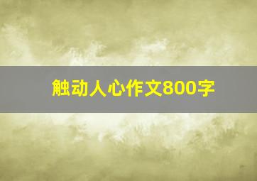 触动人心作文800字