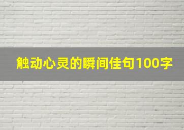 触动心灵的瞬间佳句100字