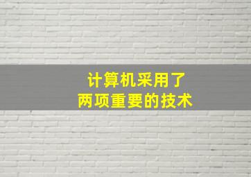 计算机采用了两项重要的技术