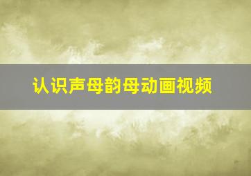 认识声母韵母动画视频