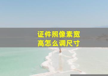 证件照像素宽高怎么调尺寸