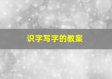 识字写字的教案