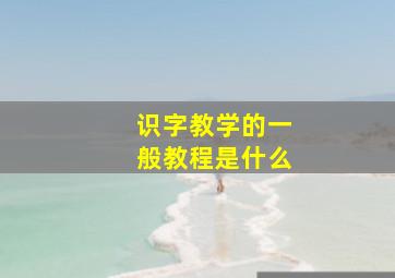 识字教学的一般教程是什么