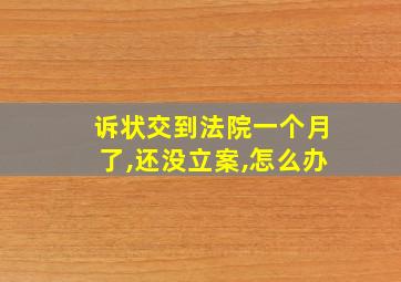 诉状交到法院一个月了,还没立案,怎么办