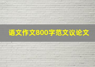 语文作文800字范文议论文