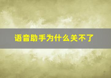 语音助手为什么关不了