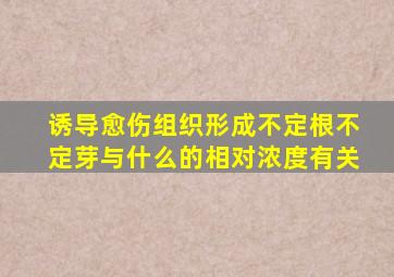 诱导愈伤组织形成不定根不定芽与什么的相对浓度有关