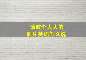 请放个大大的照片英语怎么说