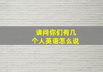 请问你们有几个人英语怎么说