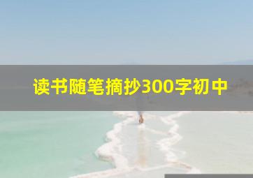 读书随笔摘抄300字初中