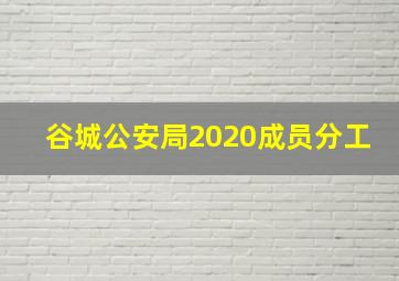 谷城公安局2020成员分工