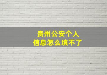 贵州公安个人信息怎么填不了